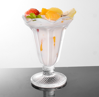 Tazas de vidrio nórdicas de 6 oz para uso en restaurantes de leche de jugo de helado