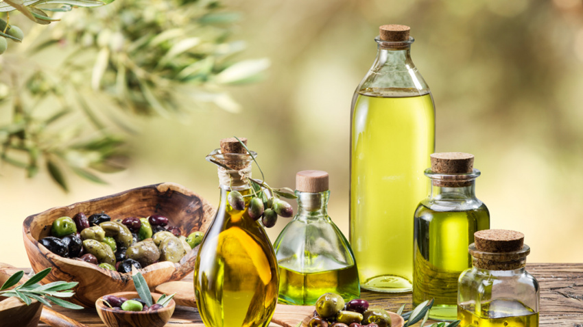 Botellas de aceite de oliva de vidrio