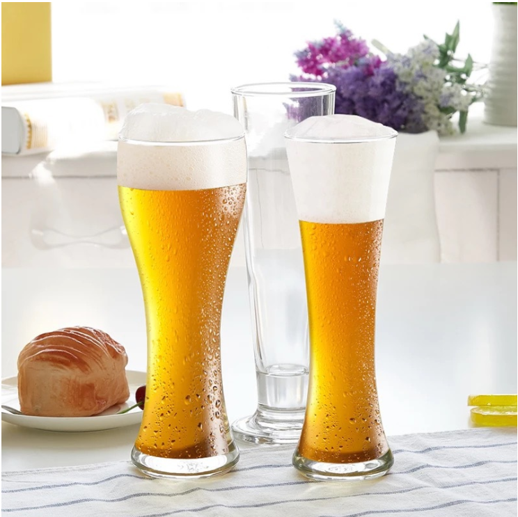 Tazas de bebida heladas de vidrio de cerveza de estilo de lujo de diseño delgado 350 ml