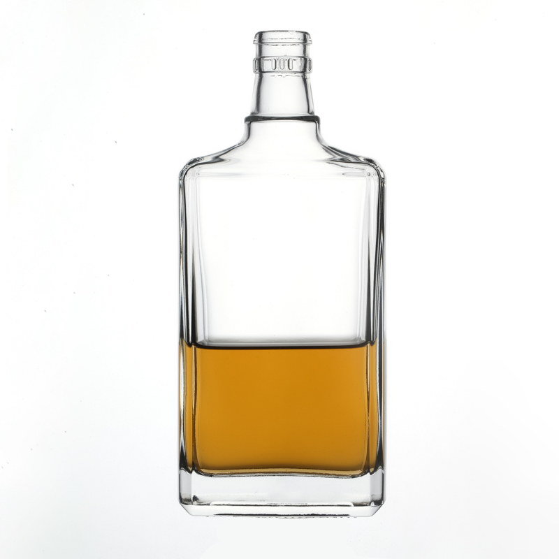 Flint Crystal Empty 500ml Botellas de licor de vidrio Forma cuadrada